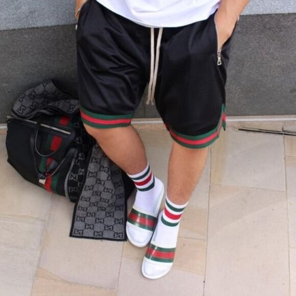 NEW GUCCI Men's WEB Pursuit Pool / Beach White Rubber Slides G 9 / US 9.5 - Picture 5 of 14